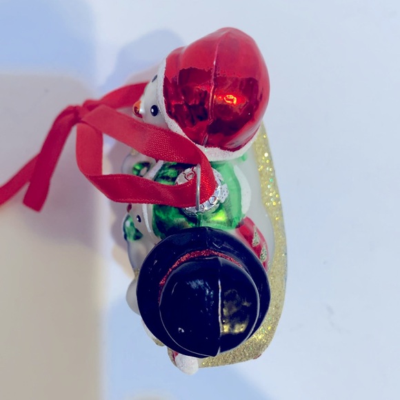 Snowman trio hand blown glass Let it Snow - Picture 7 of 10